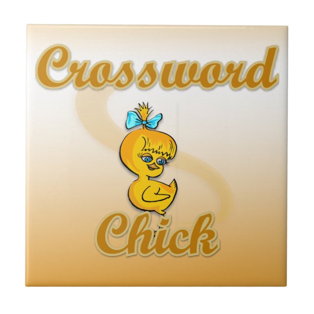 Crossword Chick Ceramic Tile (Front)