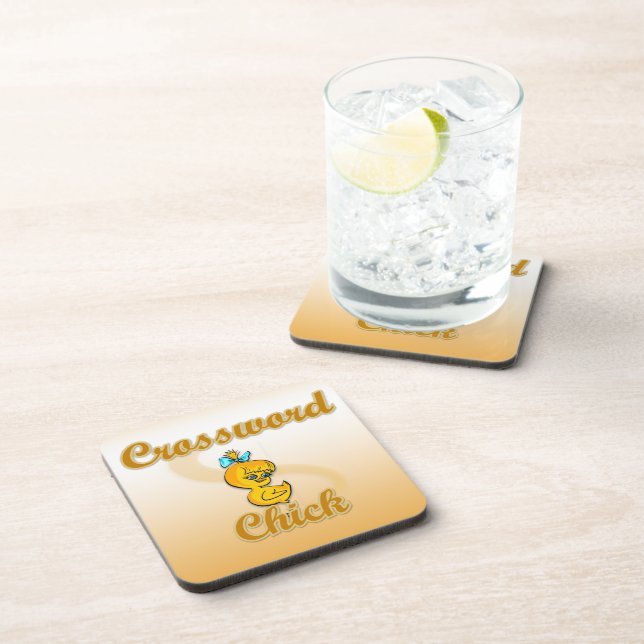 Crossword Chick Drink Coaster (Right Side)