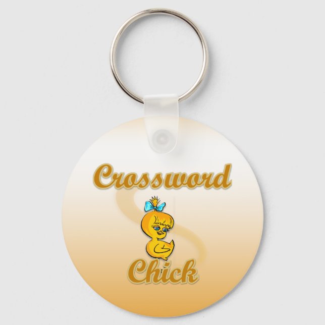 Crossword Chick Keychain (Front)
