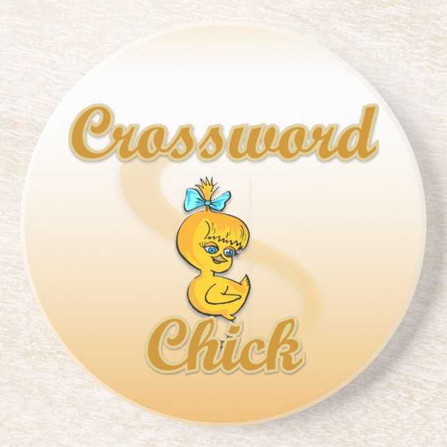 Crossword Chick Sandstone Coaster (Front)