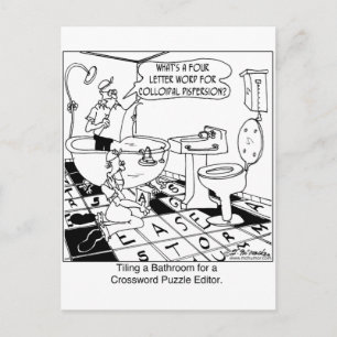 Crossword Editor's Bathroom Tile Postcard