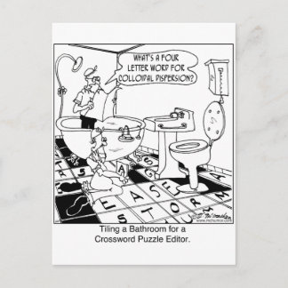 Crossword Editor's Bathroom Tile Postcard