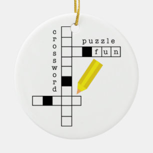 Crossword Fun Ceramic Ornament