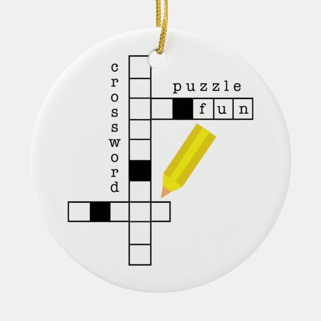 Crossword Fun Ceramic Ornament (Front)
