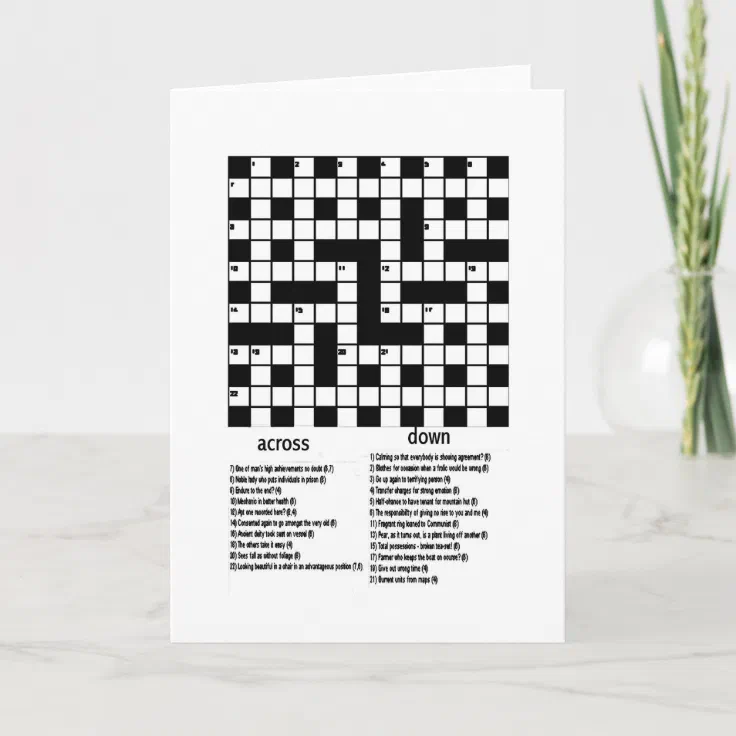 CROSSWORD GREETING CARD Zazzle