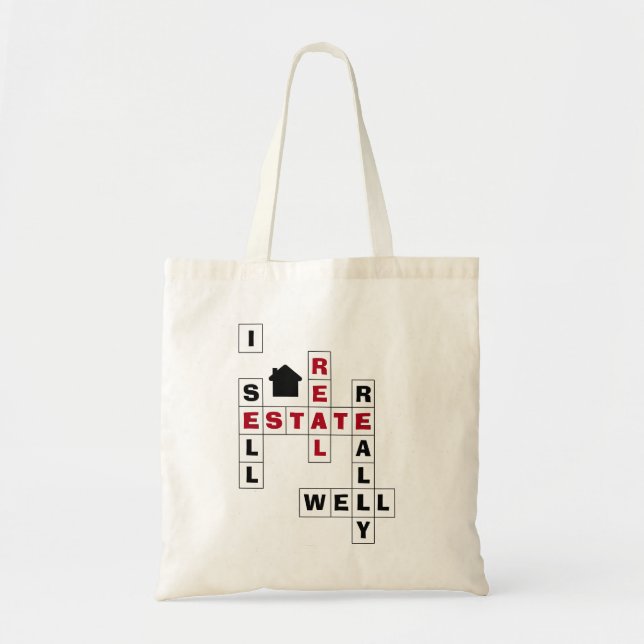 Crossword I SELL REAL ESTATE Tote Bag (Front)