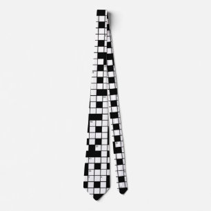 Crossword pattern neck tie