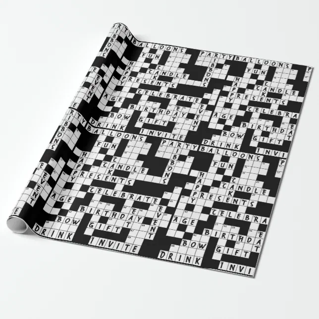 Crossword Puzzle birthday Wrapping Paper Zazzle