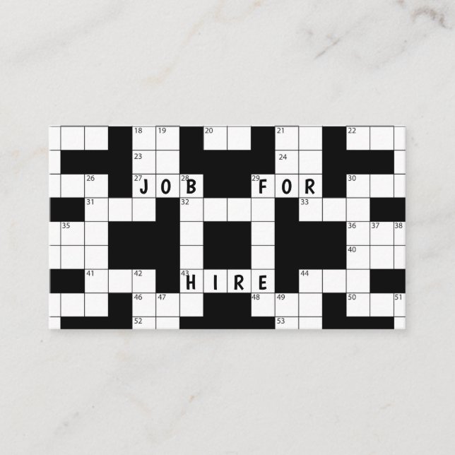 Crossword Puzzle Business Business Card (Front)