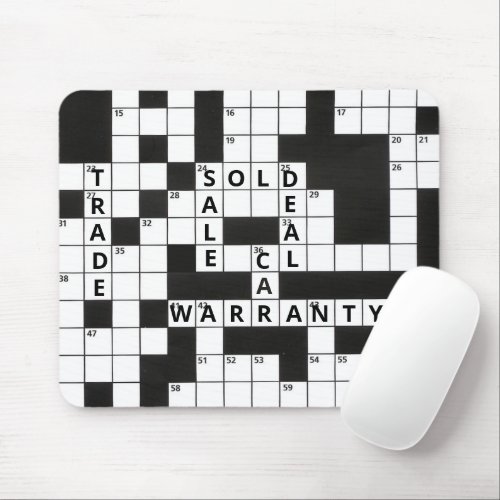 Crossword Puzzle Car Dealership Mouse Pad
