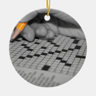 Crossword Puzzle Ceramic Ornament