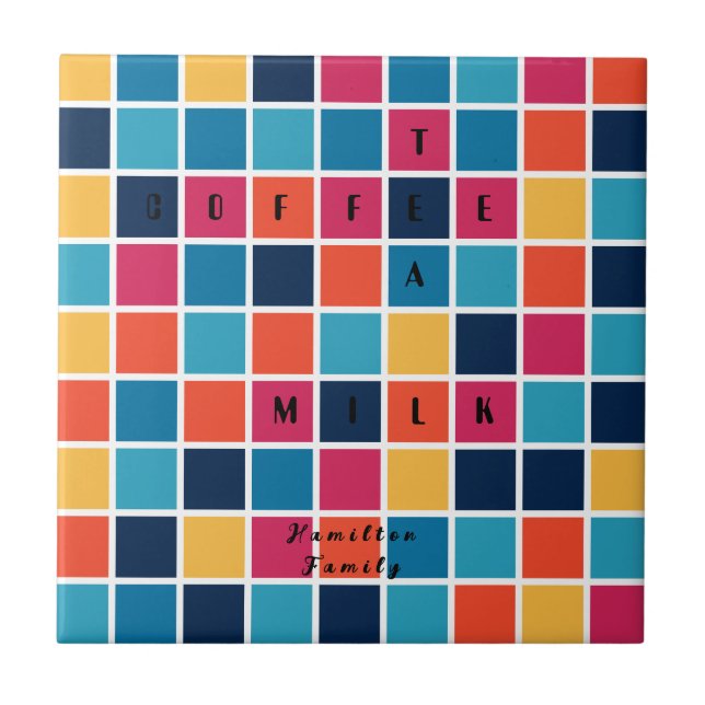 Crossword Puzzle Ceramic Tile (Front)