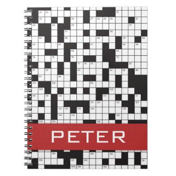Crossword Puzzle Custom Name Notebook by wrkdesigns at Zazzle