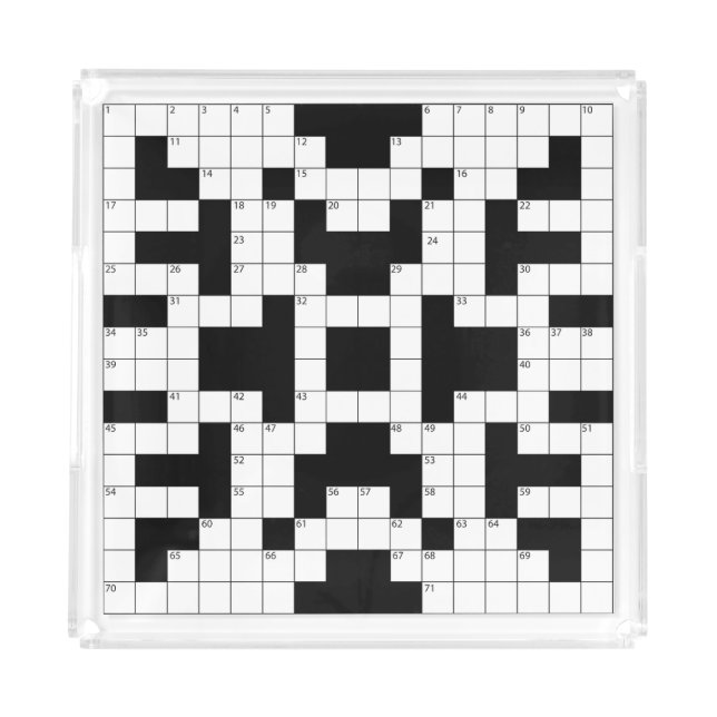 Crossword Puzzle Design Acrylic Tray (Front)