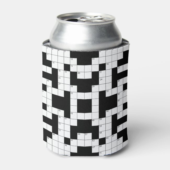 Crossword Puzzle Design Beverage Can Cooler