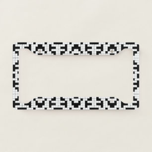 Crossword Puzzle Design License Plate Frame