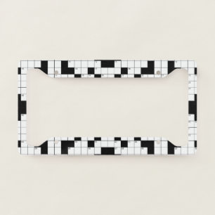 Crossword Puzzle Design License Plate Frame