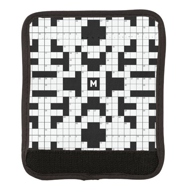 Crossword Puzzle Design Luggage Handle Wrap (Front)