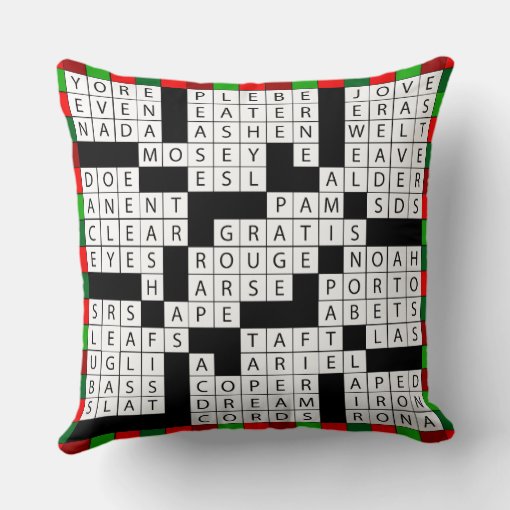 Crossword Puzzle Design on Throw Pillow Zazzle