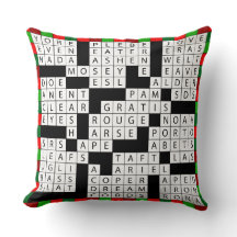 Crossword Puzzle Design on Throw Pillow
