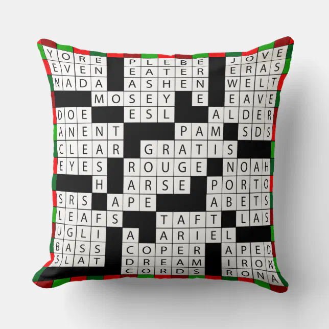 Crossword Puzzle Design on Throw Pillow Zazzle