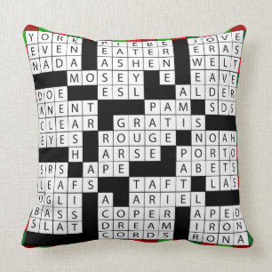 Crossword Puzzle Design on Throw Pillow