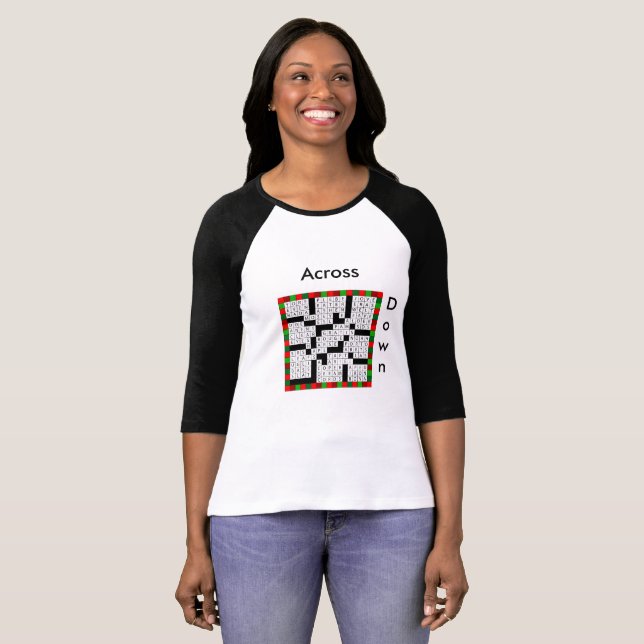 Crossword Puzzle Design on Women's T-Shirt (Front Full)