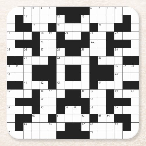 Crossword Puzzle Design Paper Coaster