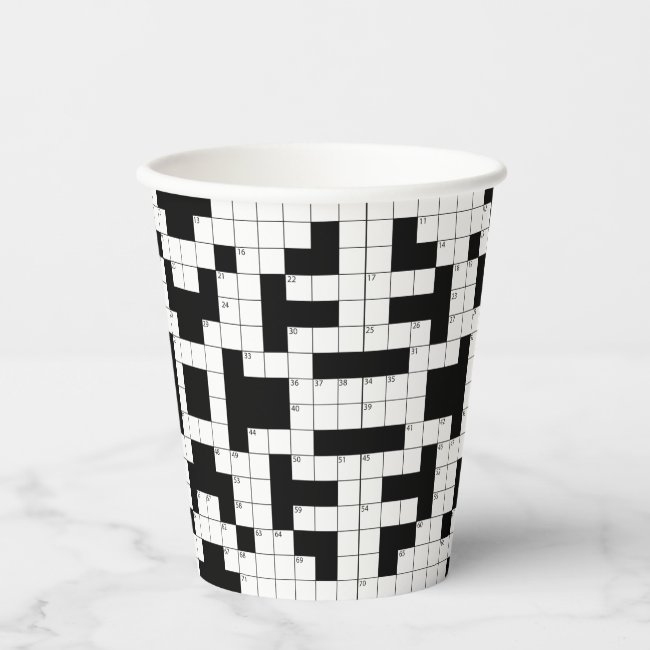 Crossword Puzzle Design Paper Cup