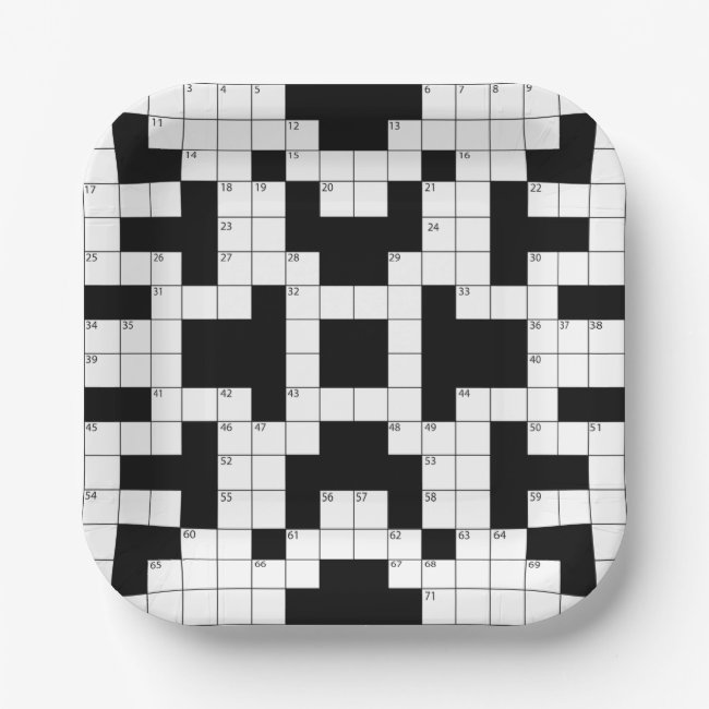 Crossword Puzzle Design Paper Plate