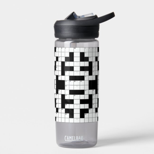 Crossword Puzzle Design Water Bottle