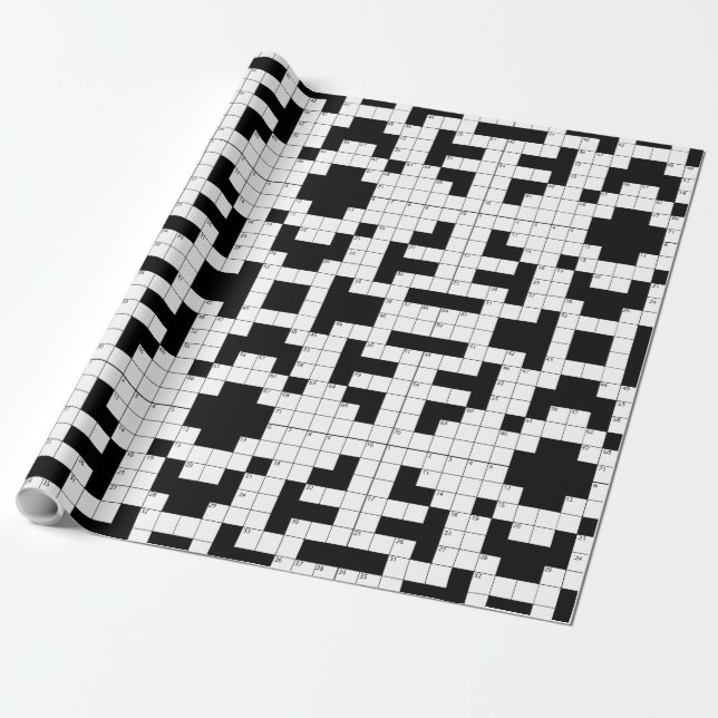 Crossword Puzzle Design Wrapping Paper (Unrolled)