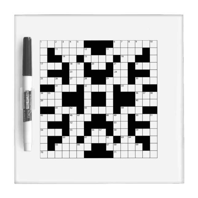 Crossword Puzzle Dry Erase Board (Front)