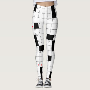 CROSSWORD PUZZLE EMPTY BLACK WHITE SMALL BOXES LEGGINGS