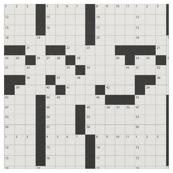 Crossword Puzzle Pattern Fabric Zazzle