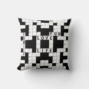 Crossword Puzzle Family Throw Pillow