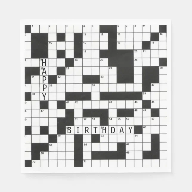 crossword puzzle for birthday party napkins Zazzle