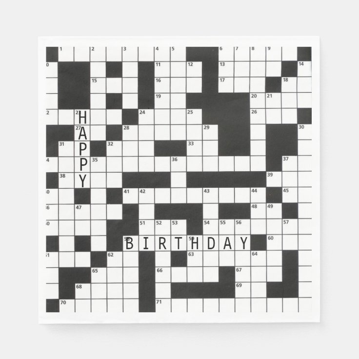 crossword puzzle for birthday party napkins Zazzle