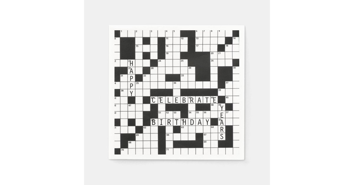 crossword puzzle for birthday party paper napkins Zazzle