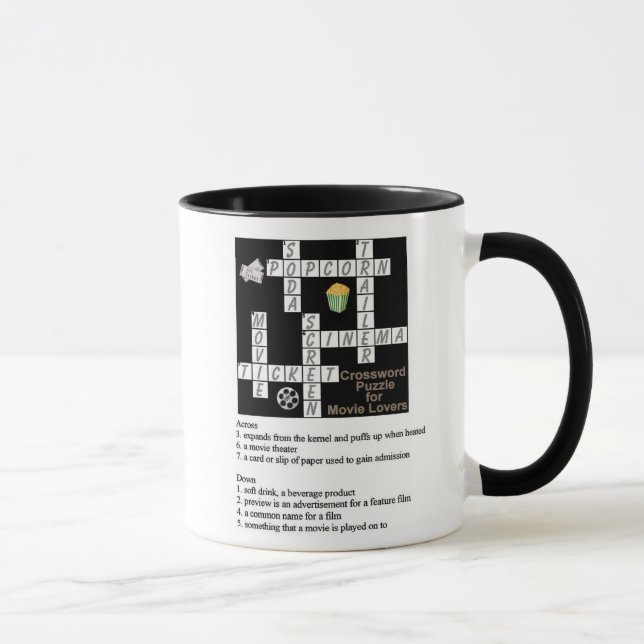 Crossword Puzzle for Movie Lovers Mug (Right)
