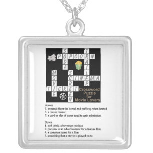 Crossword Puzzle for Movie Lovers Necklace