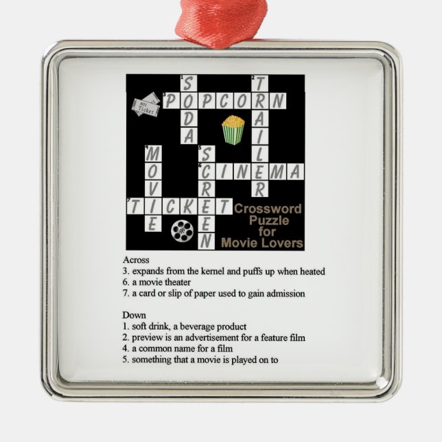 Crossword Puzzle for Movie Lovers Ornament (Front)