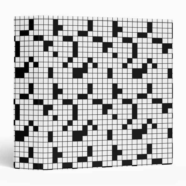 Crossword Puzzle Grid Notebook 3 Ring Binder (Front/Spine)