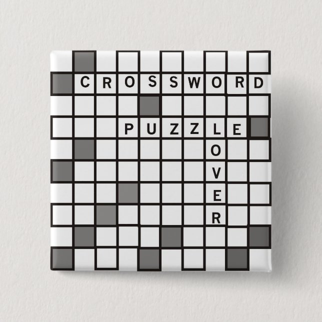 Crossword Puzzle Lover Button (Front)