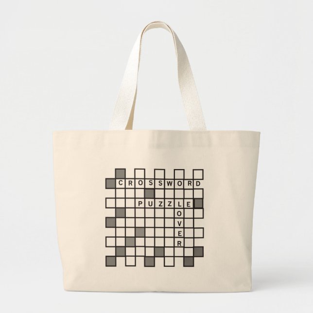 Crossword Puzzle Lover Large Tote Bag (Front)