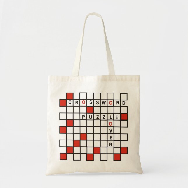 Crossword Puzzle Lover red Tote Bag (Front)