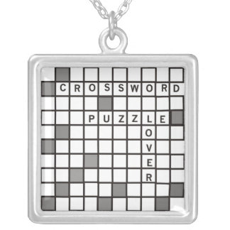 Crossword Puzzle Lover Silver Plated Necklace