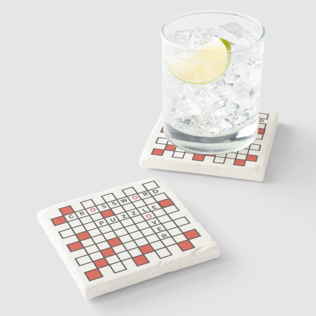 Crossword Puzzle Lover Stone Coaster (Side)