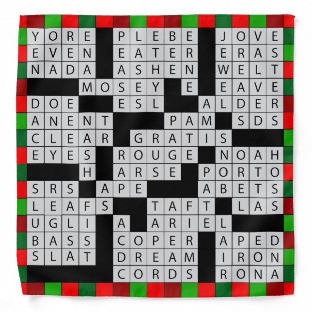 Crossword Puzzle Lovers Bandana (Front)