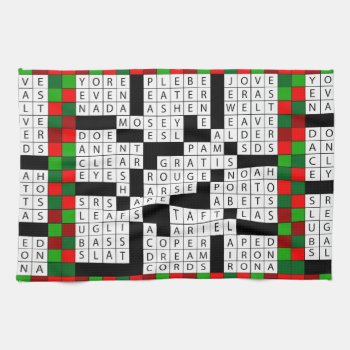 Crossword Puzzle Lovers Kitchen Towel! Towel by BeeHappyNow at Zazzle